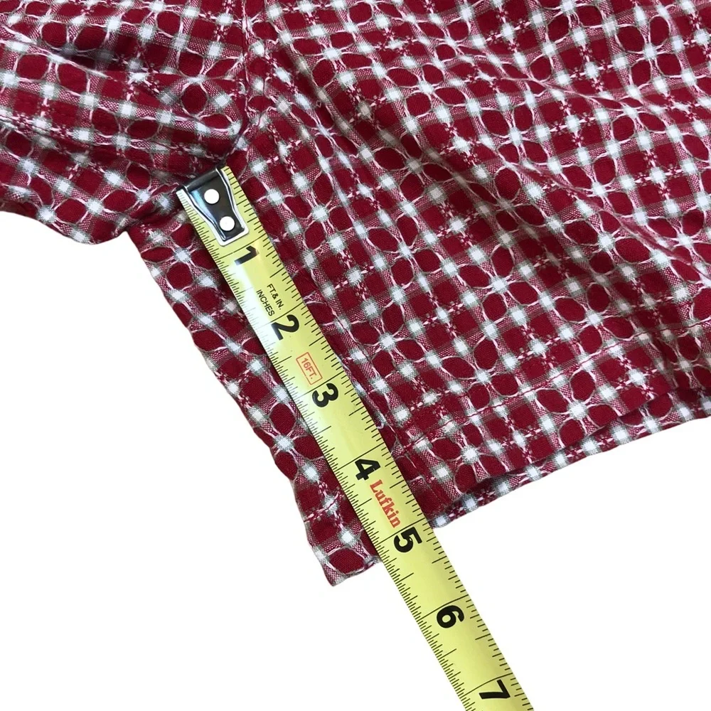 Vintage 90s Northern Reflections Pull On Gingham Flower Print Shorts M - Picture 4 of 10